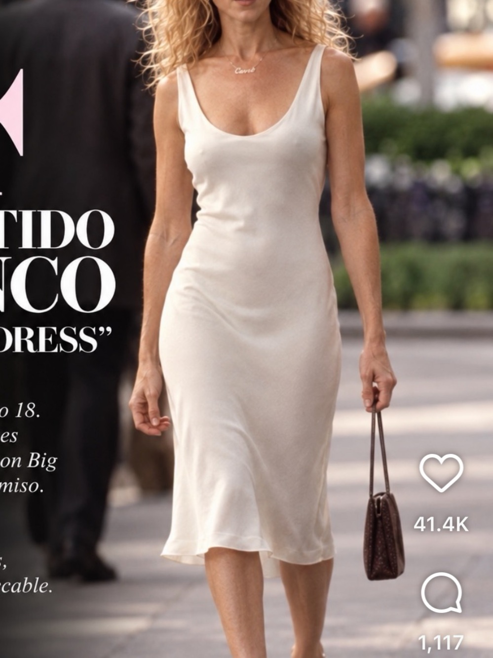 Cream Slip Midi Dress with Scoop Neck